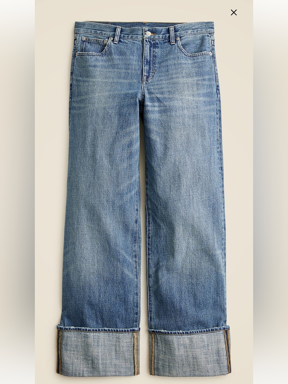 J Crew Cuffed Lower-rise Wide-leg Jean
